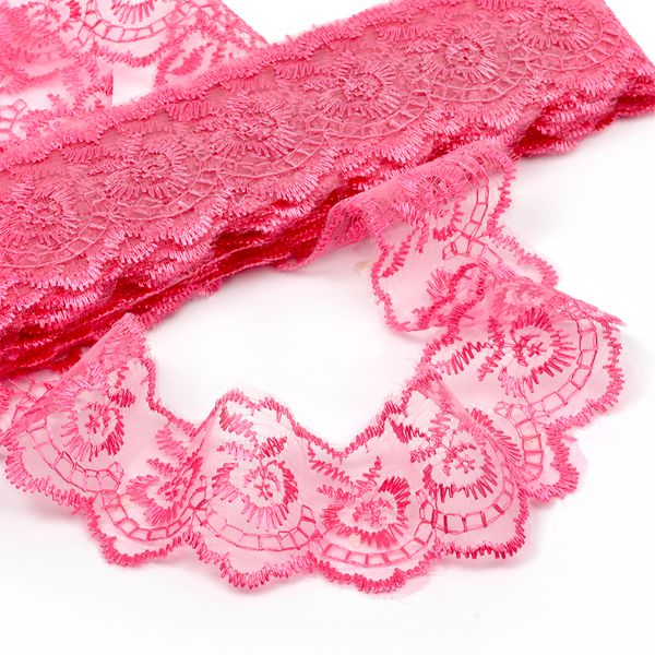 Кружево капроновое 45 мм / 9.14 м, TBS.30010 цв.028 (175) малиновый, Kruzhevo