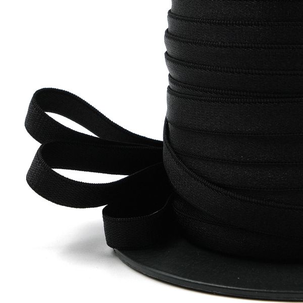 Резинка бельевая (бретелечная) блестящая 10.0 мм / 50 метров, черный, ML177.010