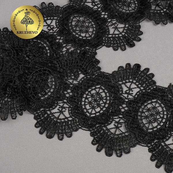 Кружево гипюр (плетёное) 90 мм / 13.71 метров, TBY.16GB2007, цв.черный