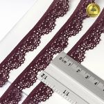 Кружево эластичное (стрейч) 15 мм TBY.8031, цв.S254 сливовое вино, 5 метров, Kruzhevo