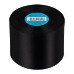 Лента атласная 1-сторонняя 75.0 мм / 33±2 метра, №113 черный, в термоплёнке, Gamma