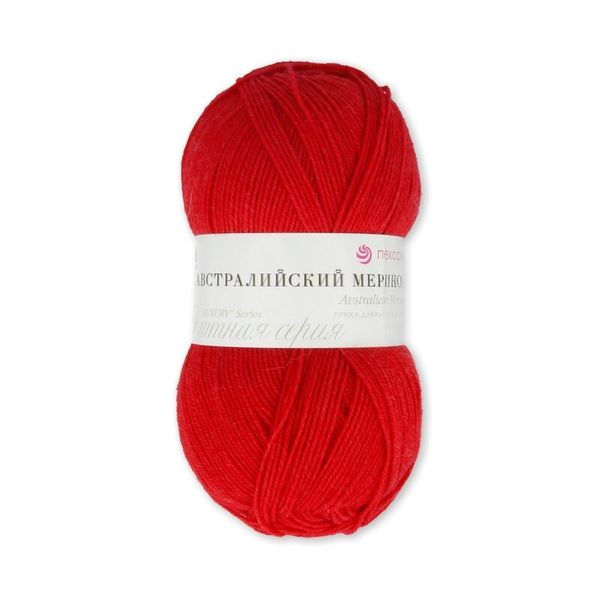 Пряжа Пехорка Австралийский меринос / уп.5 мот. по 100 г, 400 м, цв.006 красный
