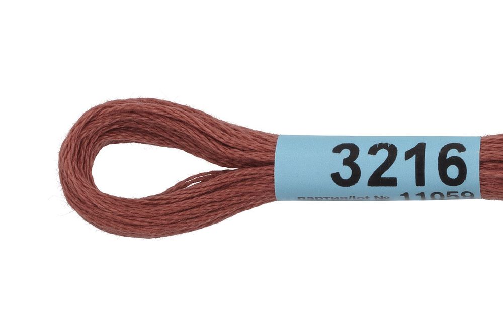 Мулине Gamma 100% хлопок, цв.3216 коричневый, 24 мотка по 8 метров