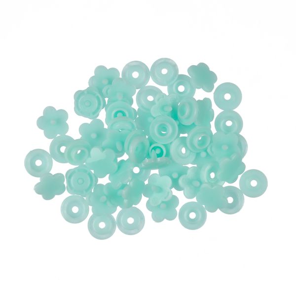 Кнопка рубашечная установочная пластик ⌀12 мм, 15 шт, 011 бирюза, Micron POM-12 FL