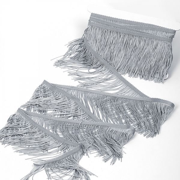 Бахрома отделочная широкая 150.0 мм / 4.5 метра, цв.серебро