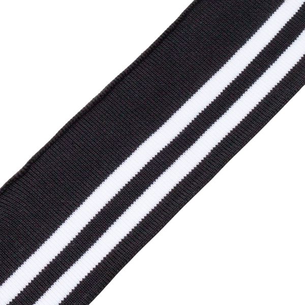 Подвяз (довяз) трикотажный 120х6.5 см, в полоску, цв.черно-белый, 3AR3041