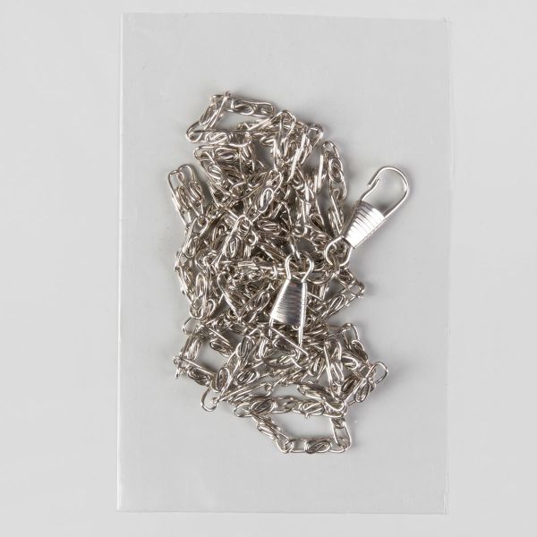 Цепочка для сумки с карабинами 120см 13х4мм серебряный