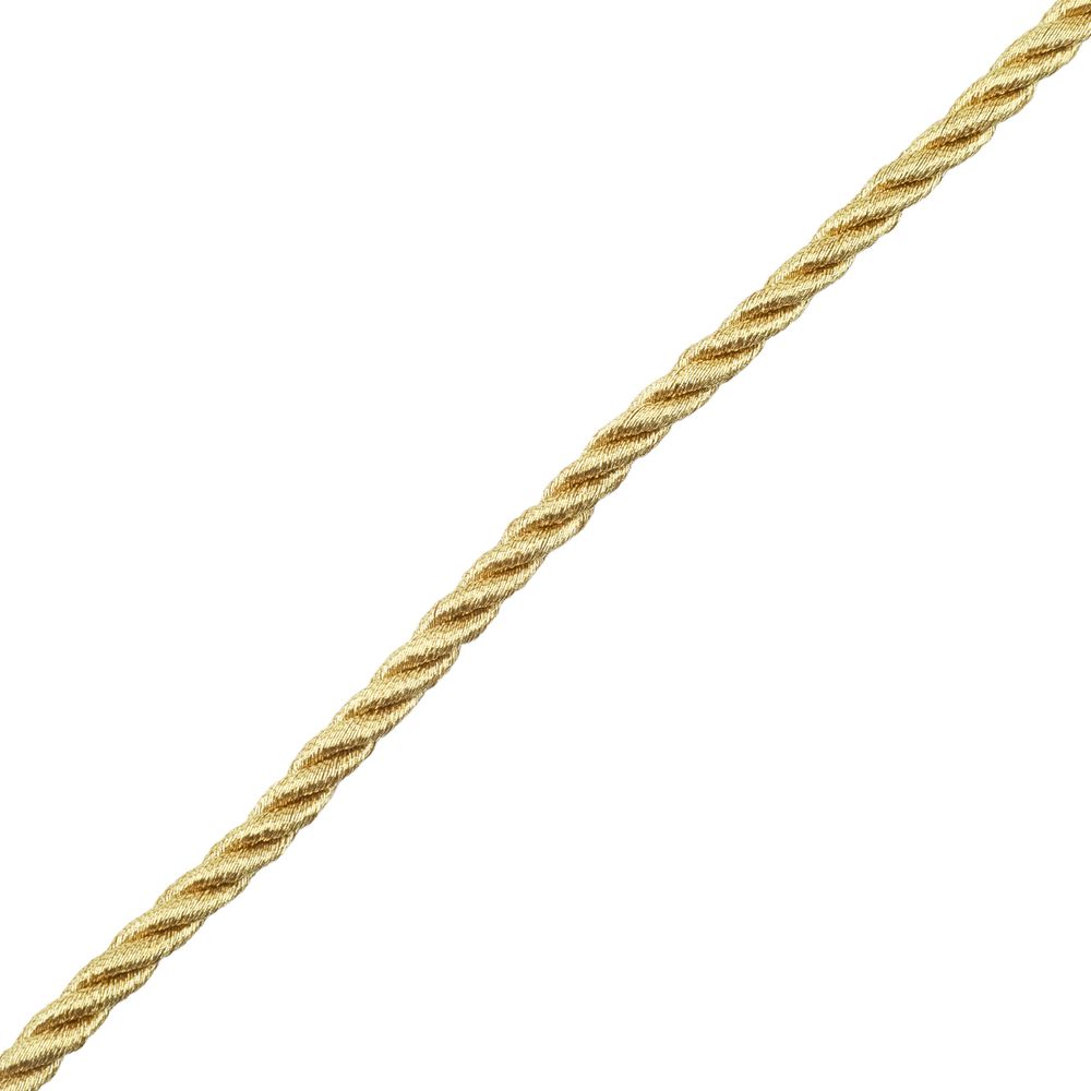 Шнур витой ⌀5.0 мм / 50 метров, металлизированный, золото