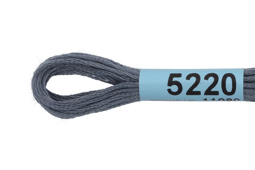 Мулине Gamma 100% хлопок, цв.5220 т.серый, 24 мотка по 8 метров