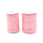 Кнопки пластиковые на тесьме (кн. ⌀ 7мм, тесьма 18 мм, шаг 1.7 см), цв.св.розовый, 45.7м