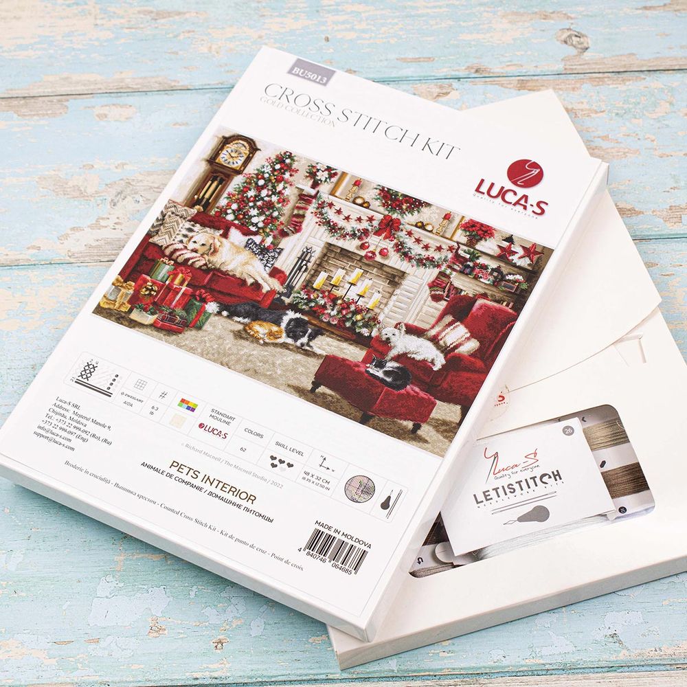 Набор для вышивания нитками Luca-S BU5013, Домашние питомцы, 48х32см