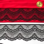 Кружево эластичное (стрейч) 100 мм, 30239/N, цв.170 черный уп.25м, Kruzhevo