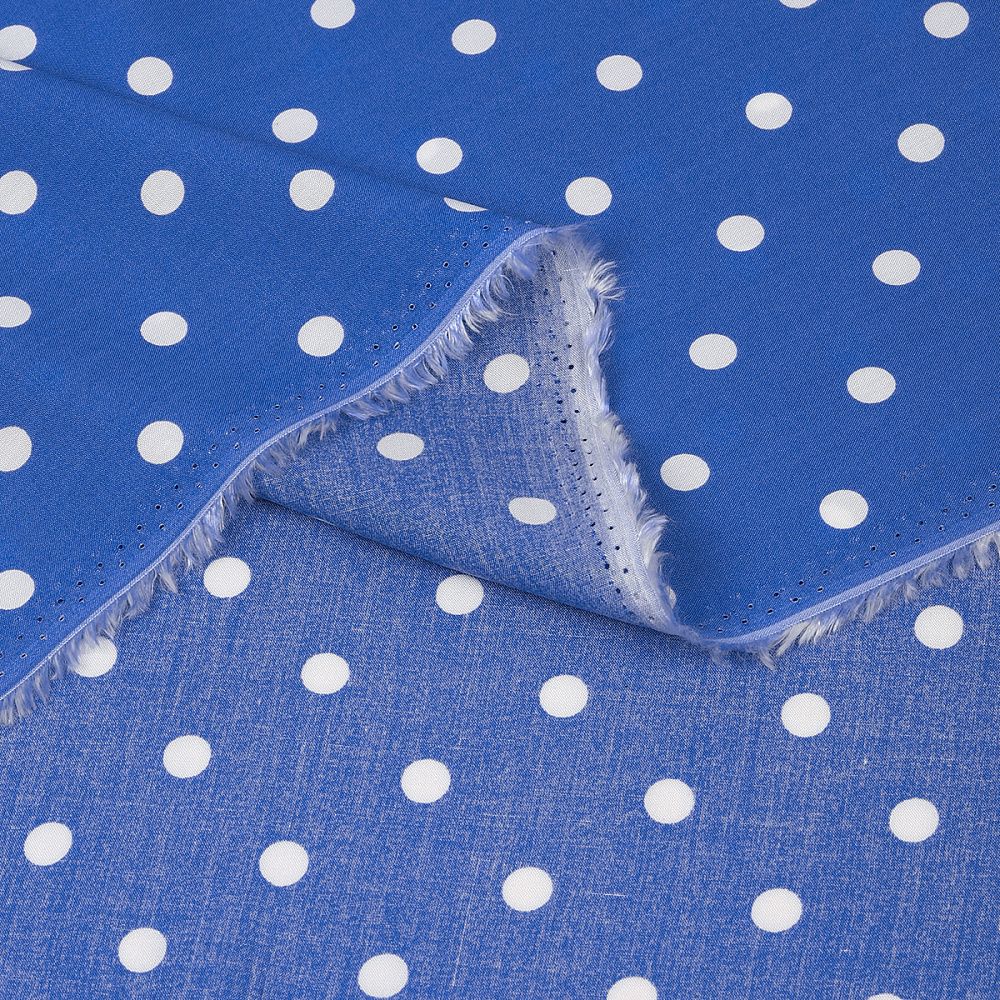 Штапель в горошек 90 г/м², 145 см / 2 метра, TBY.Vidt.03 цв.голубой