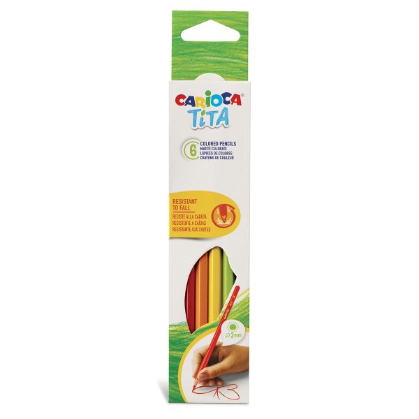Карандаш цветной пластиковый заточенный 6 цв, Carioca 42792