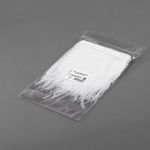 Перья на ленте декоративные Страус FBY-15-01 15см белый уп.2м