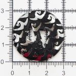 Пуговицы на ножке пальтовые, черный/серебро, 48L (черный), 24 шт