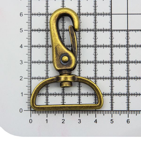 Карабин металл 38.0 мм (63х45 мм), латунь мет, 4 шт