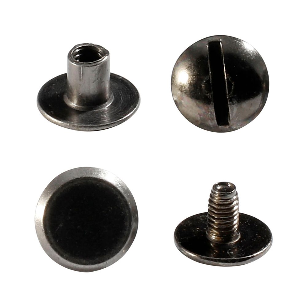 Винт кобурный металл ⌀9 мм, h5 мм, темное серебро, 50 шт