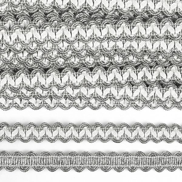 Тесьма отделочная 13 мм, 13-14061 цв.серебро уп.13.71м