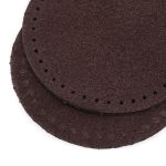 Заплатки пришивные из замши, круг ⌀6см с перфорацией, 2 шт, 100% кожа, 21 темно-коричневый, 59111