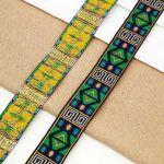 Лента (тесьма) жаккардовая 33.0 мм / 7 метров, зеленый, 11831