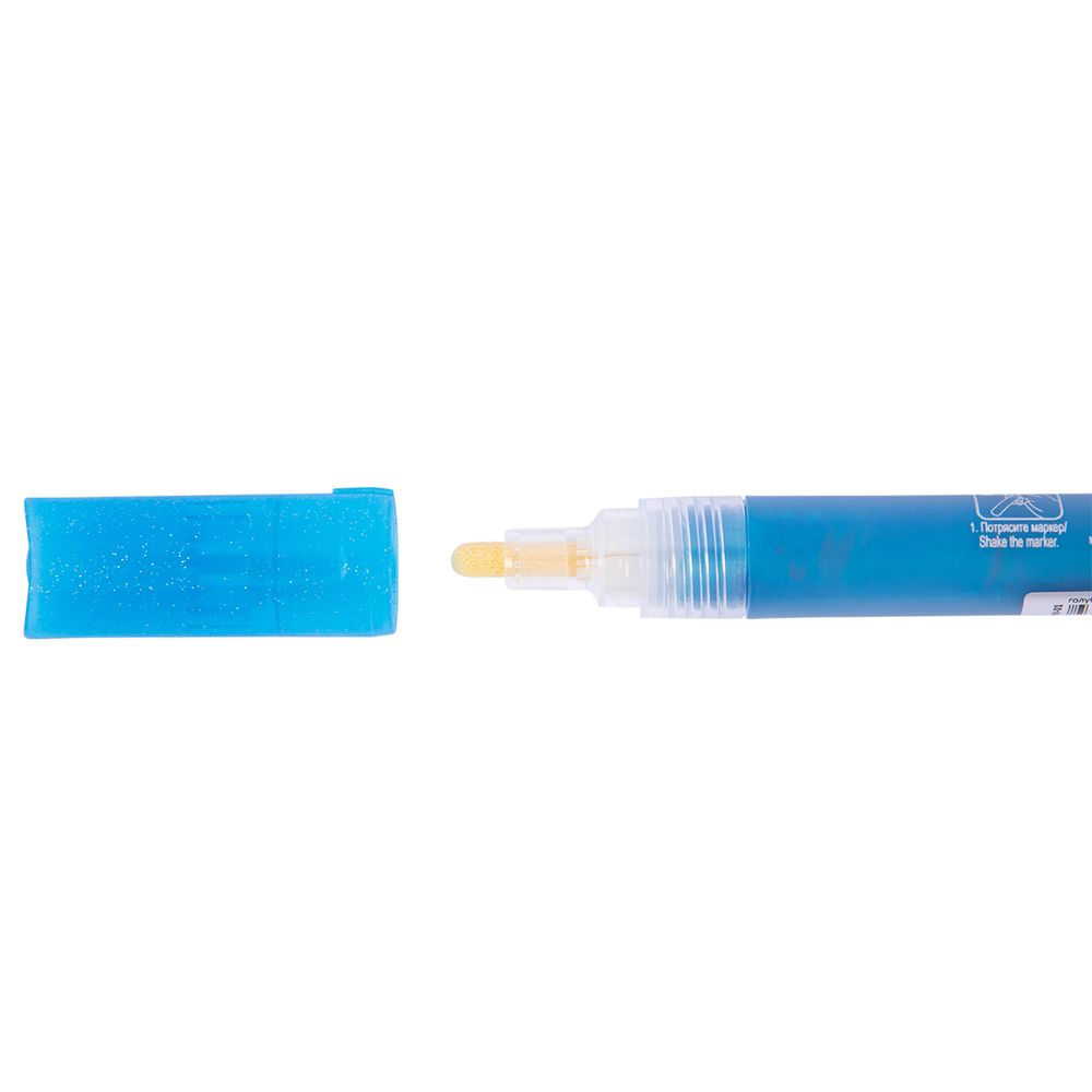 Маркер акриловый 2 мм, перо круглое, 10 шт, G03 голубой металлик/metallic blue, AMV-01 Vista-Artista