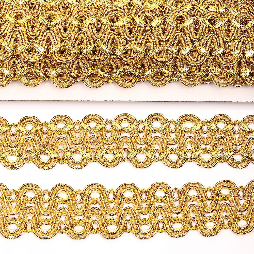 Тесьма отделочная 40 мм / 13.71 метров, TBY 909 цв.золото