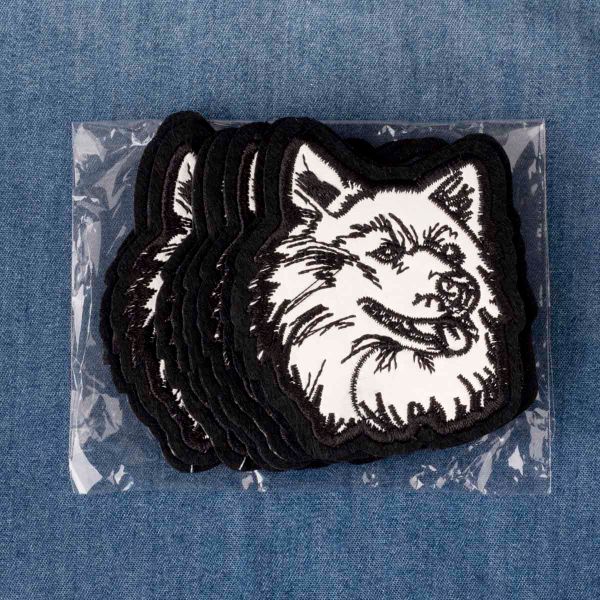 Термоаппликация волк 7х6см, черно-белый, 10 шт