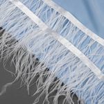 Перья на ленте декоративные Страус FBY-15-01 15см белый уп.2м