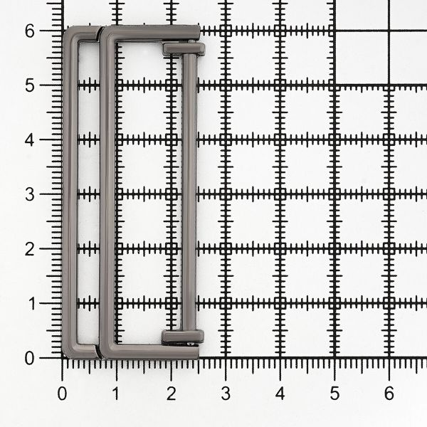 Пряжка прямоугольная 50 мм, металл (Pewter олово (черный никель)), МТ_1872, 6 шт