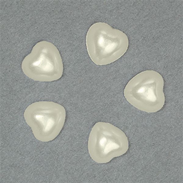 Полужемчужины пластик перламутр 8х8 мм, в форме Сердца, цв. 43, 20г (≈148 шт), Magic4Hobby