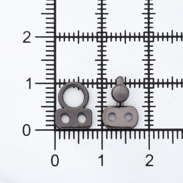 Крючки пришивные декоративные 17х6 мм, pewter, 10 шт