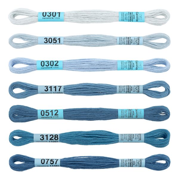 Мулине Gamma набор Спектр, цв.cornflower, 7 мотков по 8 метров