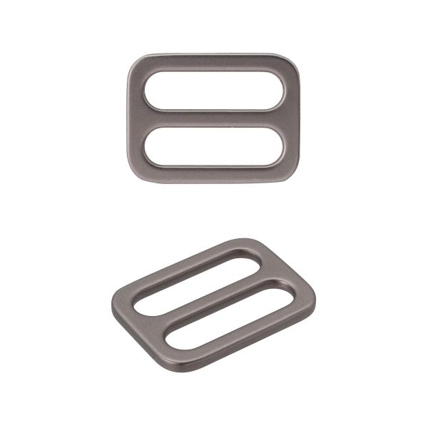 Пряжка регулировочная металл литая плоская 15.0 мм (20х15мм), черный никель (олово), МВ2343, 6 шт