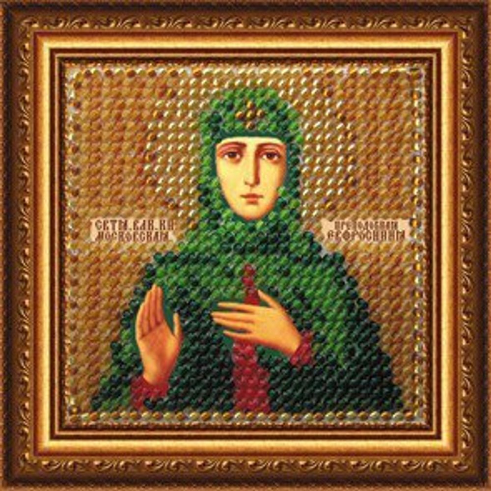 Рисунок для вышивания Вышивальная мозаика (ткань), 4064 Икона Св. Княгиня Евфросиния 6,5х6,5 см
