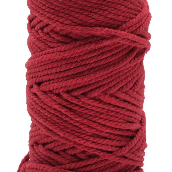 Шнур круглый х/б ⌀4.0 мм / 100 метров, (бобина) (красный)