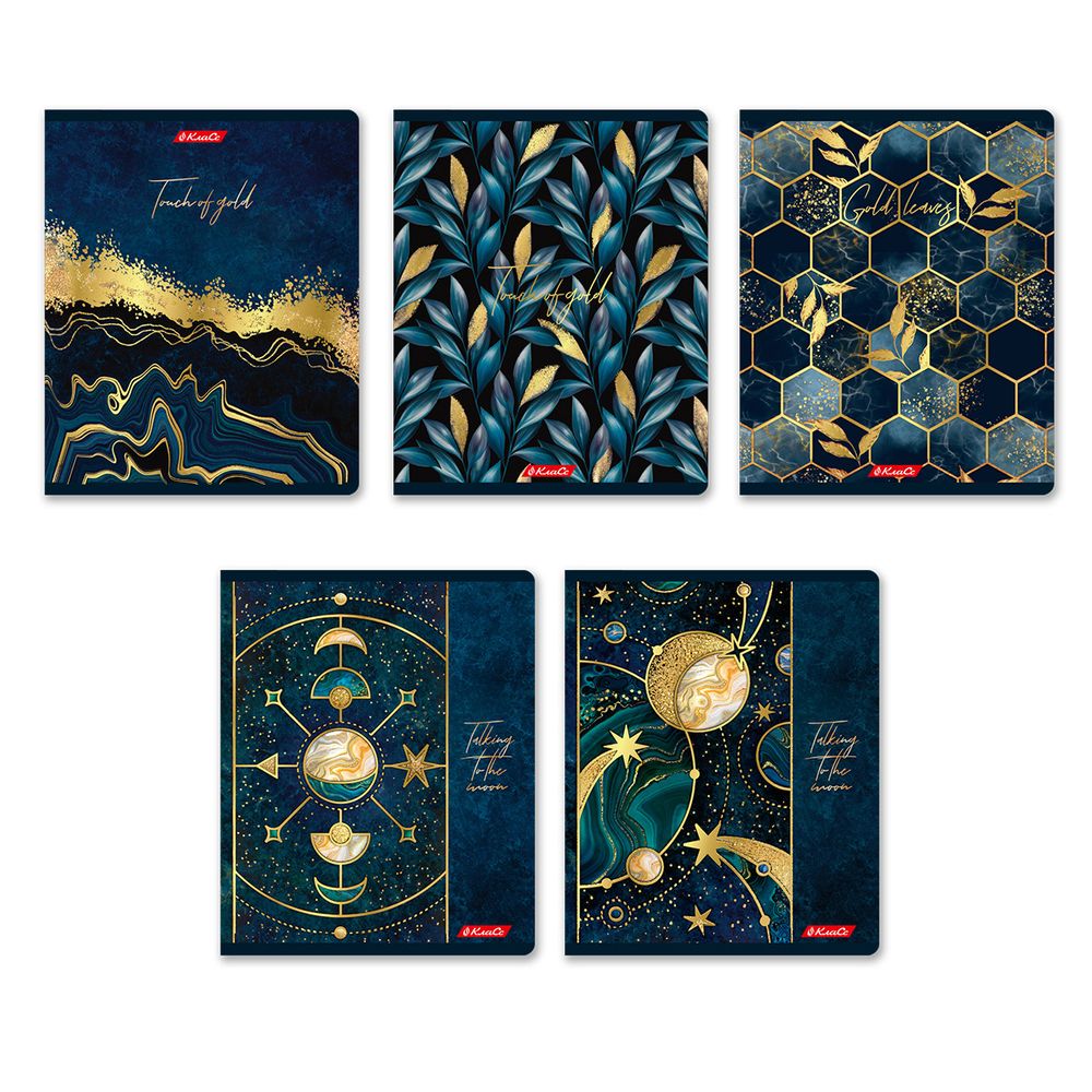 Тетрадь ученическая общая, матовая ламинация + тиснение золотой фольгой, A5+ 48 л. на скобе 65 г/м², белизна 100%, 10 шт, клетка в термоусадочной пленке, 000738 Созвездие успеха, Светоч 48ТЕТк-008