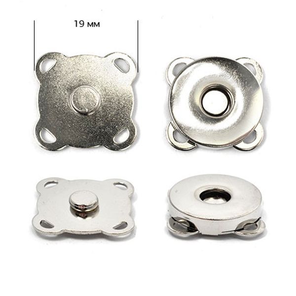 Кнопка магнитная металл пришивная ⌀19.0 мм, TBY.MKK, цв.никель, уп., 50 шт, TBY