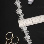 Кружево гипюр (плетёное) 30 мм / 13.7 метров, белый, 3AR1419