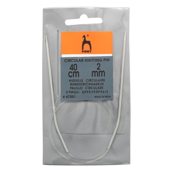 Спицы круговые Pony ⌀2,0 мм, 40 см, алюминий 47201