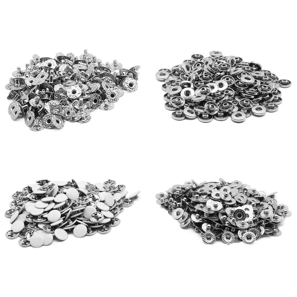 Кнопка Альфа (S-образная) ⌀10.0 мм, ≈144 шт, МЕТАЛЛ, эмаль, 101 белый матовый + отв.части никель, ВТ-2, NEW STAR