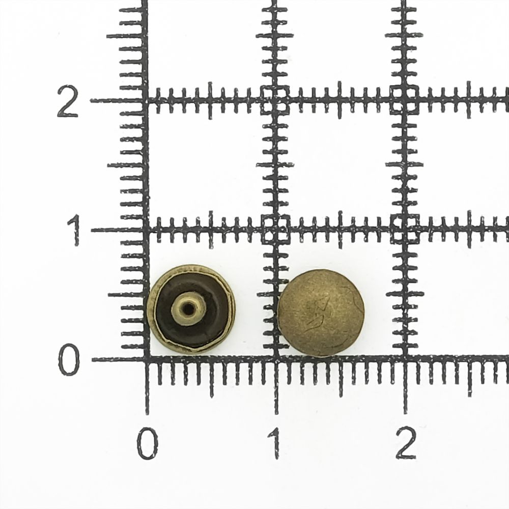 Хольнитены двухсторонние ⌀7 мм, h=6-7 мм, сталь, New Star №33, антик, уп≈2000 шт