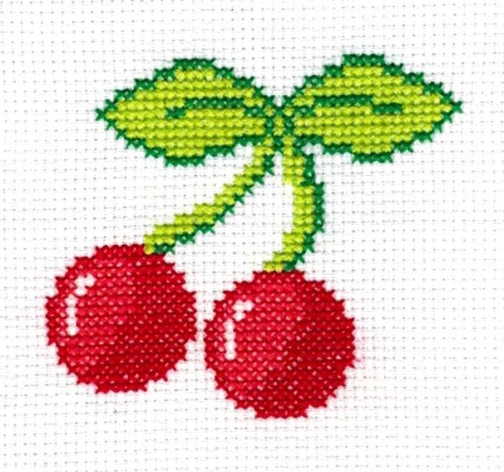 Набор для вышивания нитками Нитекс, Вишенки 7х8 см