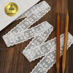 Кружево вязаное (тесьма) 35 мм / 10 метров, TBY.2444 цв.белый, Kruzhevo