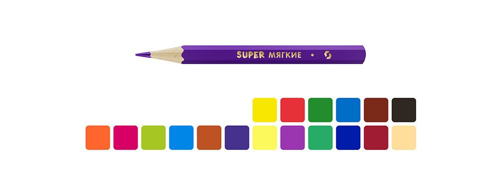 Набор цветных карандашей, короткие Диплодок SТCP-3018 заточенный 16х18 цв, Набор цветных карандашей, короткие Диплодок SТCP-3018 заточенный 16х18 цв, ВКФ SТCP-3018