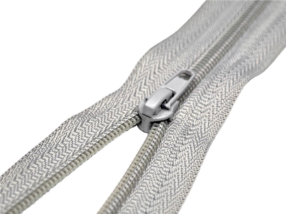 Молния спираль (витая) (цв.SBS) брючная Т4 (4 мм) 1 зам., н/раз., 20 см, автомат, S-133 св.серый, 100 шт