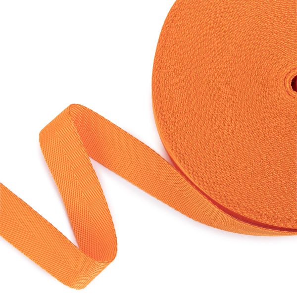 Стропа (ременная лента) 25 мм / 25 метров, толщ. 0.91 мм, [14.4 г/пог.м], 100% п/п, оранжевый, 3074, Gamma 3074
