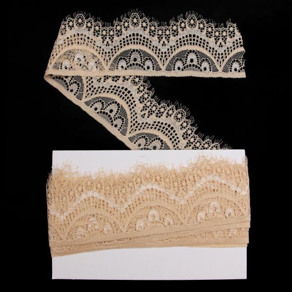 Кружево эластичное (стрейч) 60 мм / 3 метра, C180 бежевый