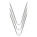 Спицы чулочные металл гибкие ⌀3.5 мм, 21 см, никель, Gamma KNF-3