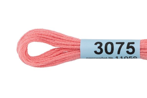 Мулине Gamma 100% хлопок, цв.3075 яр.розовый, 24 мотка по 8 метров